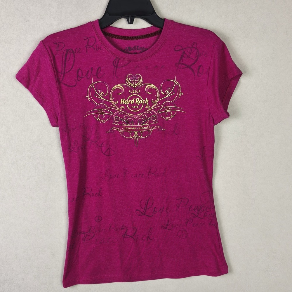Hard Rock Cafe T Shirt Womens Medium Pink Graphic Y2K